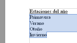 Lista seleccionada