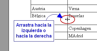 Arrastrar columna