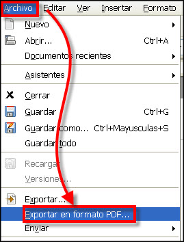 Menú PDF