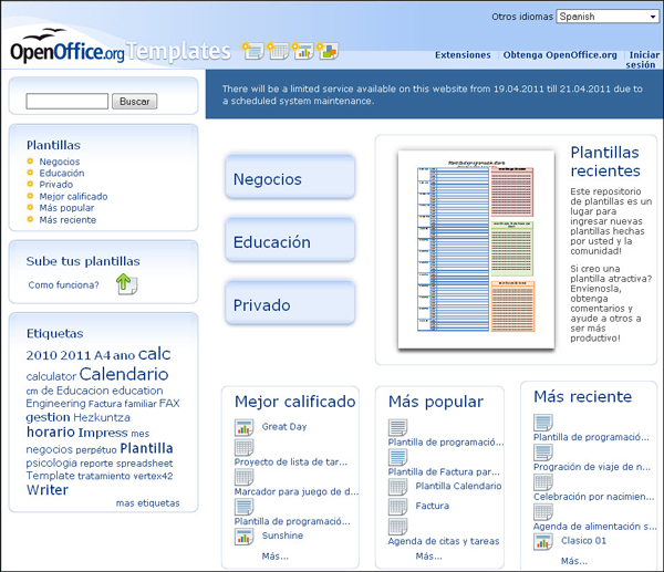 OpenOffice.org Templates