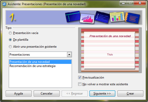 Asistente para presentaciones. Paso 1 Asistente para presentaciones. Paso 1