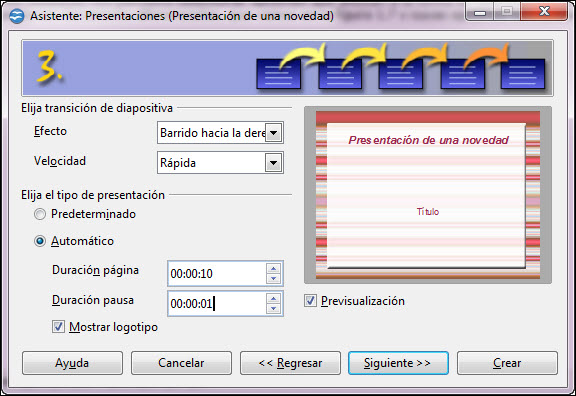 Asistente para presentaciones. Paso 3 Asistente para presentaciones. Paso 3