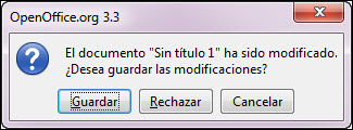 Cuadro de cierre sin guardar Cuadro de cierre sin guardar
