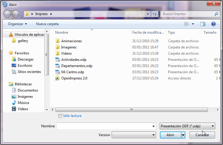 Cuadro de diálogo Abrir Cuadro de diálogo Abrir