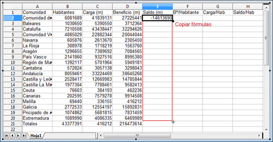 Copiando fórmulas Copiando fórmulas