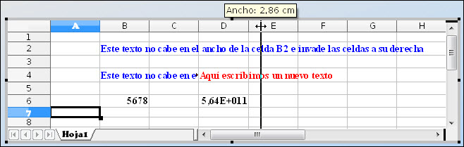 Cambiando ancho de columna Cambiando ancho de columna