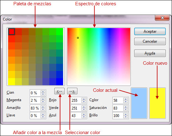 Cuadro de diálogo Color