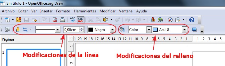 Figura 1.18 Barra de líneas y relleno Barra de líneas y relleno