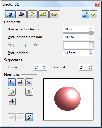 Figura 10.10 Ventana Efectos 3D - Geometría Ventana Efectos 3D - Geometría