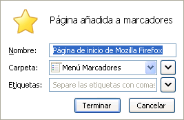 Añadir página a marcadores