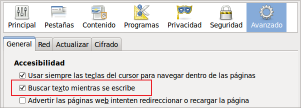 Configurar búsqueda de texto Configurar búsqueda de texto
