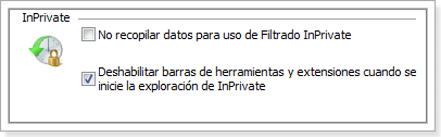 Configuración InPrivate Configuración InPrivate