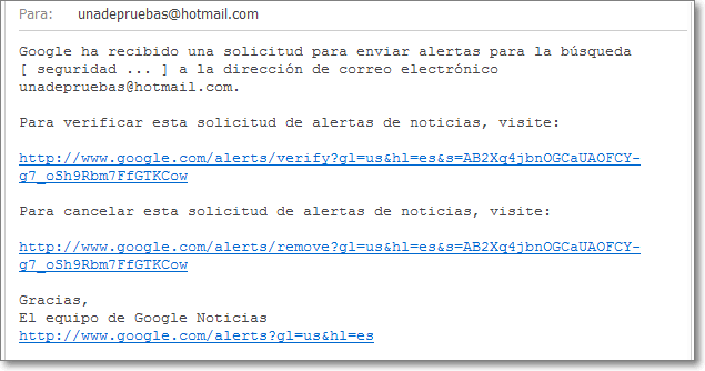 Confirmación de mensaje