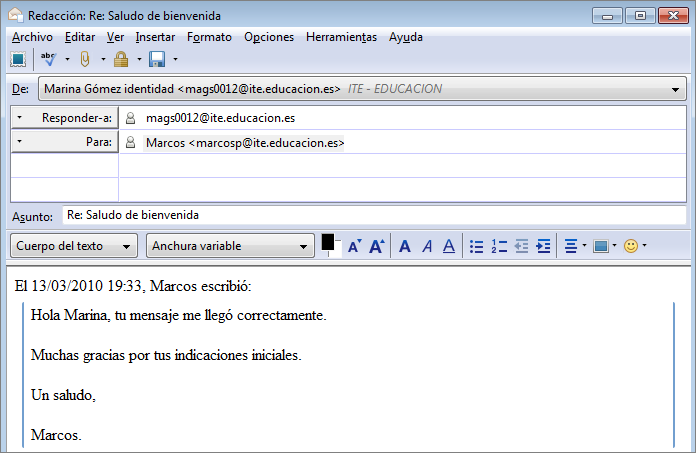 Responder a un mensaje