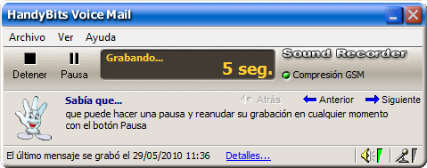 Grabar mensaje Grabar mensaje