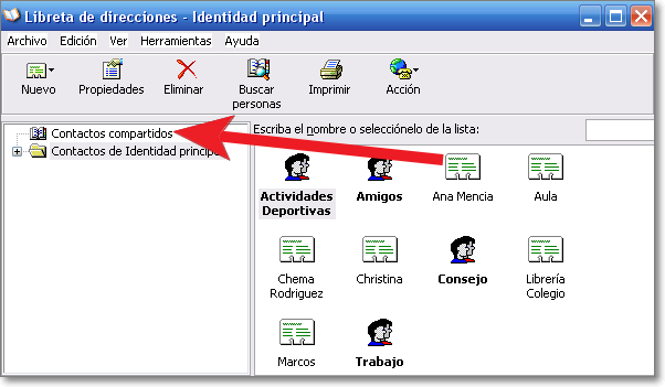 Contactos compartidos