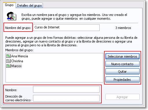 Crear grupo Crear grupo