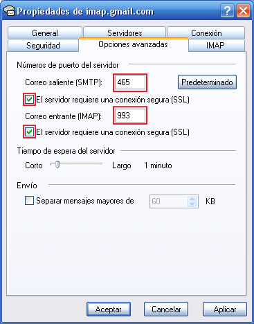 Opciones avanzadas