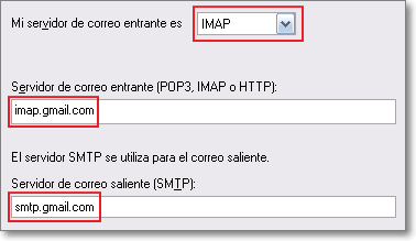 Servidores de Gmail Servidores de Gmail