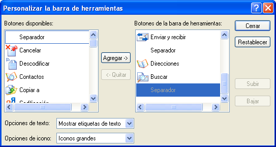 Personalizar la barra de herramientas Personalizar la barra de herramientas