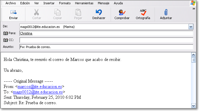 Reenviar mensaje