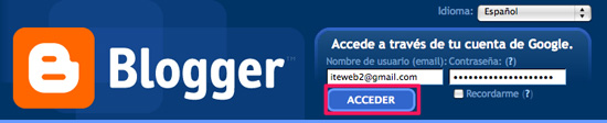 Acceso con cuenta de Google Acceso con cuenta de Google