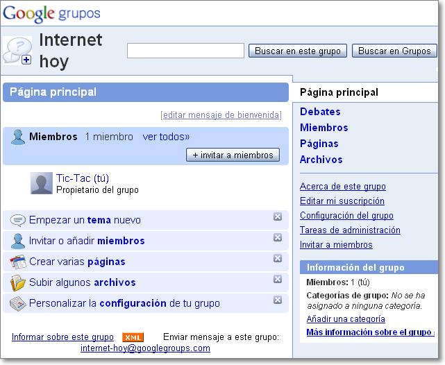 Grupo creado