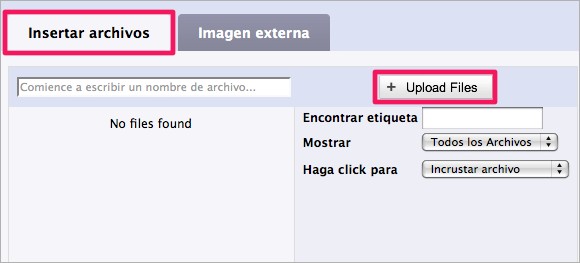 Insertar archivos Insertar archivos