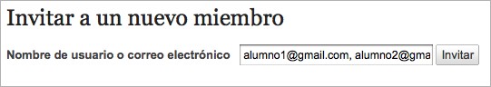 Invitar a un nuevo miembro Invitar a un nuevo miembro