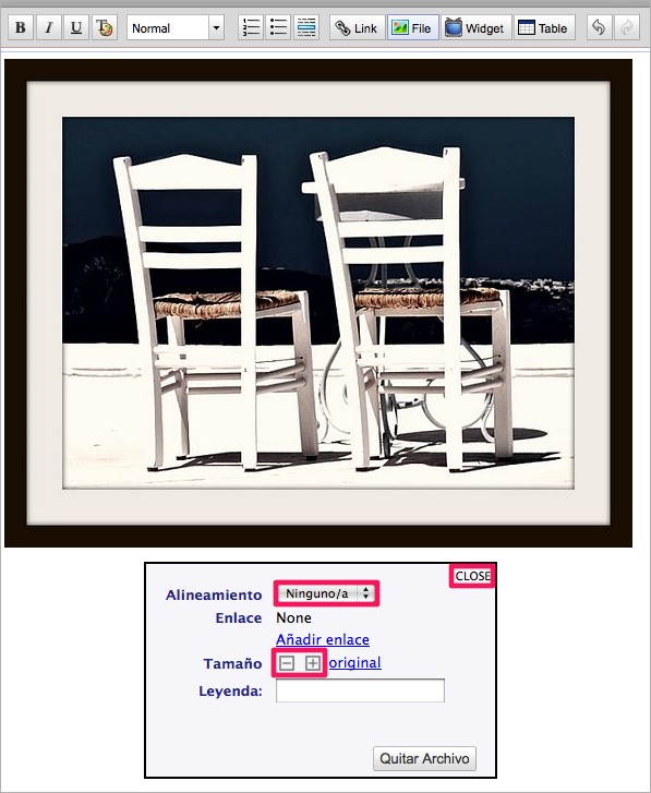 Modificar imagen Modificar imagen