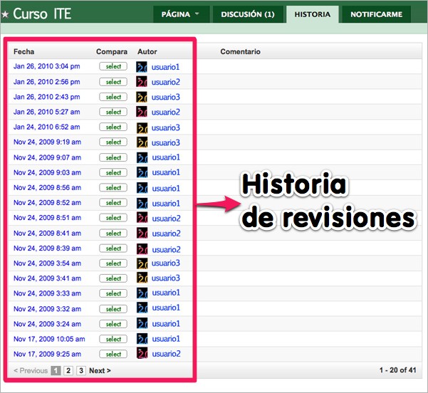 Historia de revisiones Historia de revisiones
