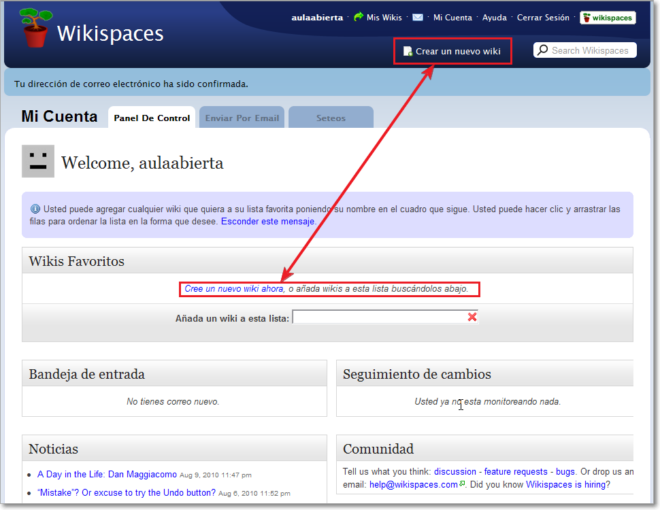 Bienvenidad de confirmación de email