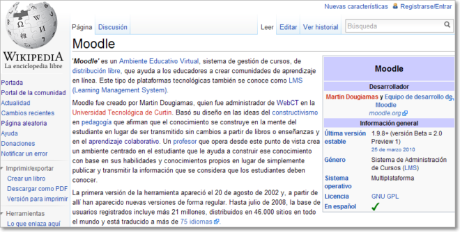 Moodle en Wikipedia