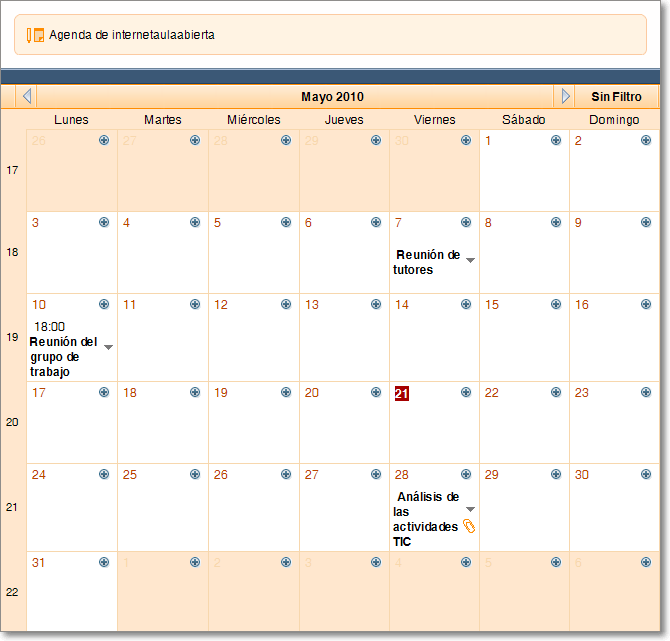 Cita en calendario