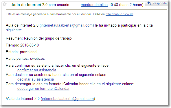Invitación a reunión