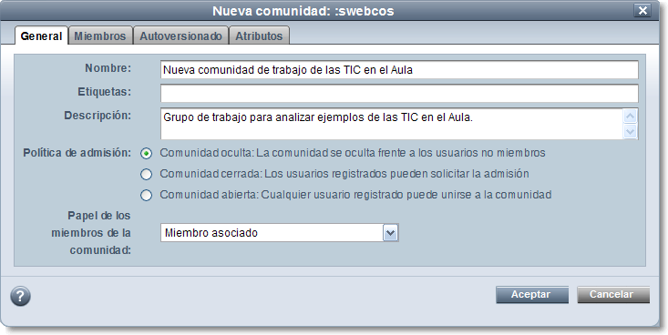 Nueva comunidad de miembros Nueva comunidad de miembros