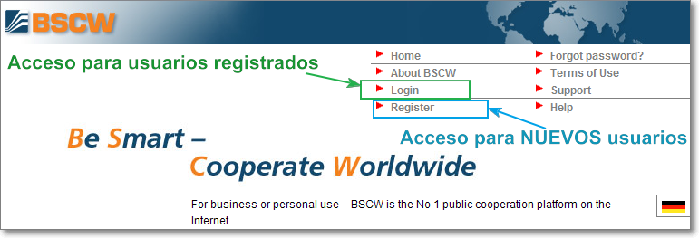 Acceso a BSCW Acceso a BSCW