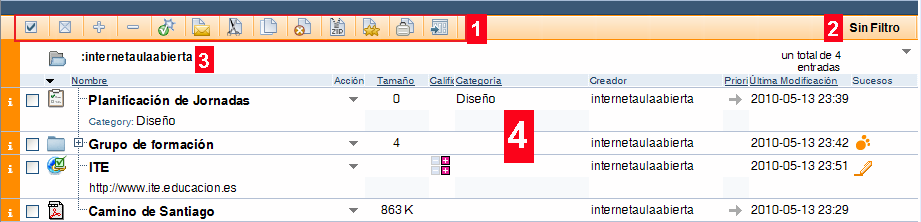 Área de trabajo Área de trabajo