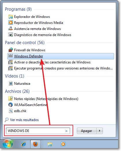 Buscar Windows Defender