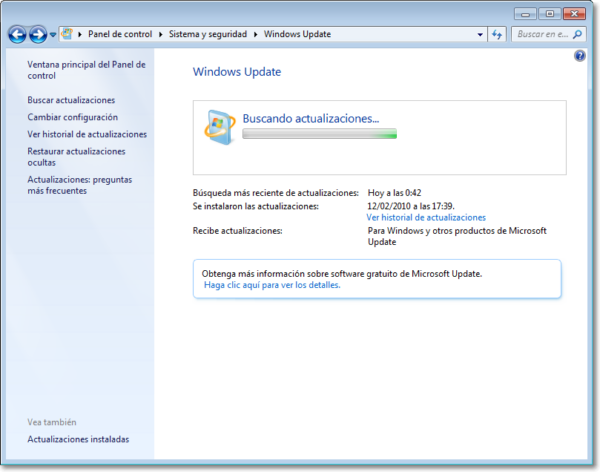 Buscando actualizaciones