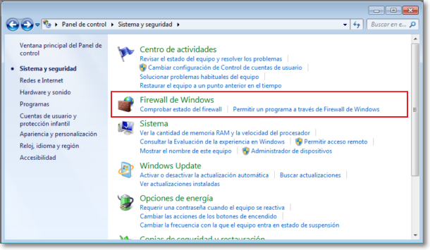 Firewall de Windows