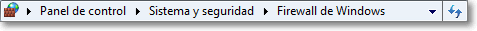 Localización del Firewall de Windows 7