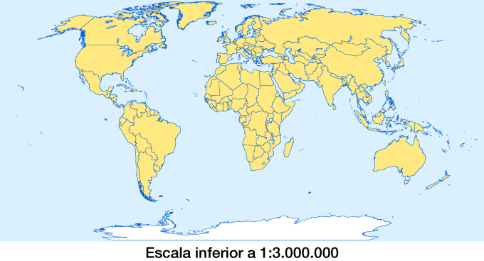 Planisferio a escala inferior a 1:3000000