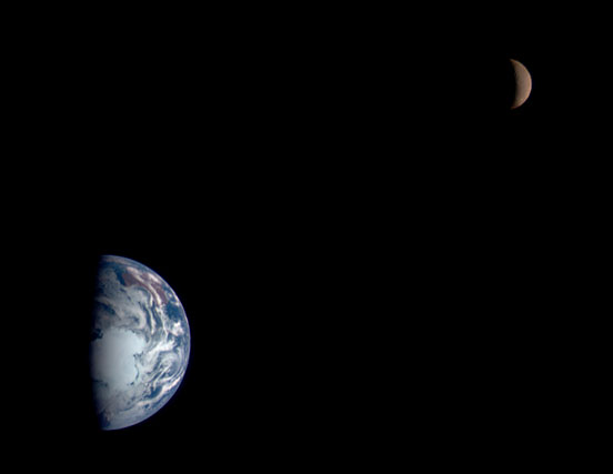 La tierra y la luna