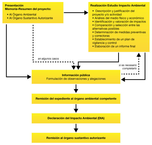 Esquema de los procesos del Esquema de Impacto Ambiental