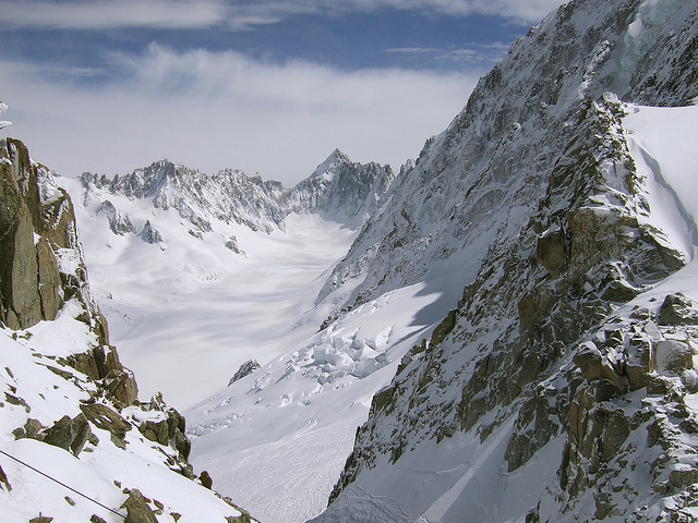 En climas polares y de alta montaña, es el hielo el agente dominante