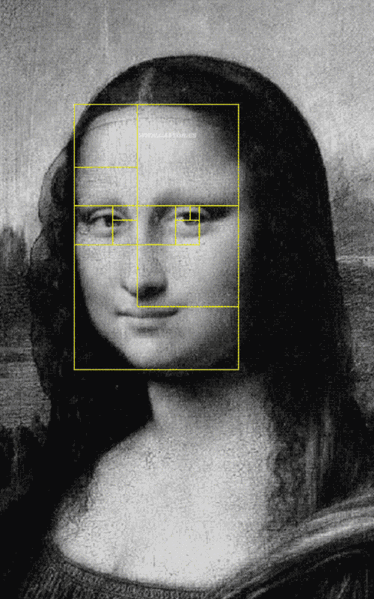 Gioconda con rectángulos
