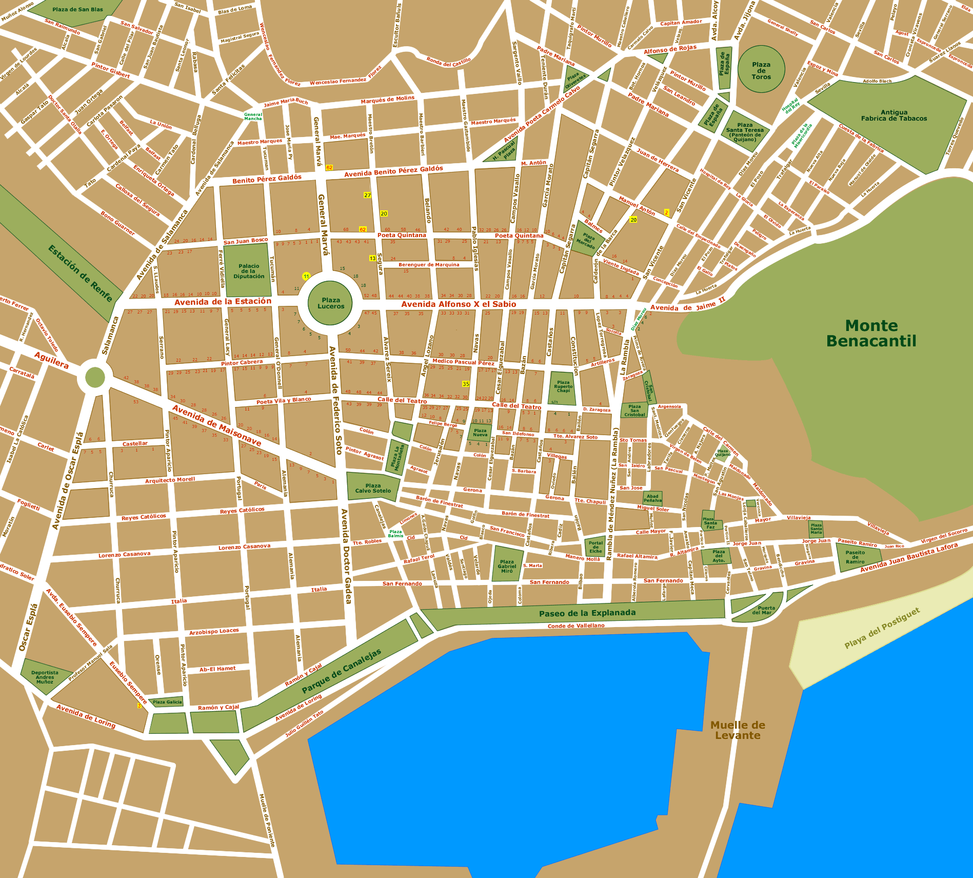 Plano de Alicante
