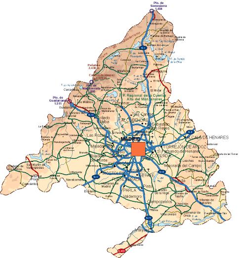 Mapa de carreteras de Madrid